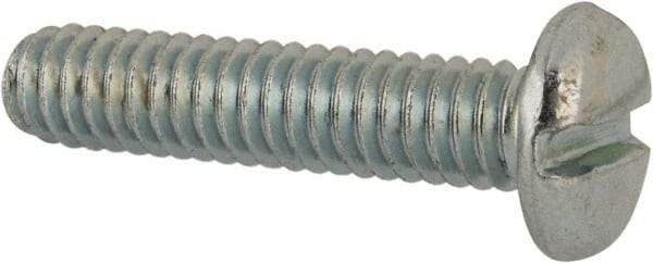 Value Collection - #12-24 UNC, 1" Length Under Head Slotted Drive Machine Screw - Pan Head, Grade J82 Steel, Zinc-Plated Finish, Without Washer - Eagle Tool & Supply