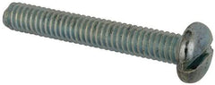 Value Collection - #12-24 UNC, 1-1/2" Length Under Head Slotted Drive Machine Screw - Pan Head, Grade J82 Steel, Zinc-Plated Finish, Without Washer - Eagle Tool & Supply