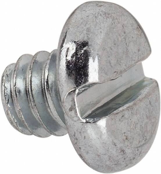Value Collection - 1/4-20 UNC, 1/4" Length Under Head Slotted Drive Machine Screw - Pan Head, Grade J82 Steel, Zinc-Plated Finish, Without Washer - Eagle Tool & Supply
