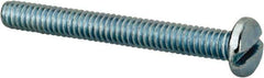Value Collection - 1/4-20 UNC, 2-1/4" Length Under Head Slotted Drive Machine Screw - Pan Head, Grade J82 Steel, Zinc-Plated Finish, Without Washer - Eagle Tool & Supply