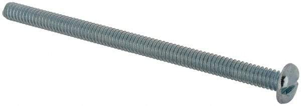 Value Collection - 1/4-20 UNC, 4" Length Under Head Slotted Drive Machine Screw - Pan Head, Grade J82 Steel, Zinc-Plated Finish, Without Washer - Eagle Tool & Supply