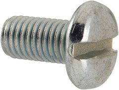 Value Collection - 1/4-28 UNF, 1/2" Length Under Head Slotted Drive Machine Screw - Pan Head, Grade J82 Steel, Zinc-Plated Finish, Without Washer - Eagle Tool & Supply