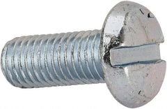Value Collection - 1/4-28 UNF, 5/8" Length Under Head Slotted Drive Machine Screw - Pan Head, Grade J82 Steel, Zinc-Plated Finish, Without Washer - Eagle Tool & Supply