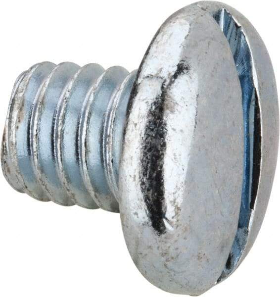 Value Collection - 5/16-18 UNC, 3/8" Length Under Head Slotted Drive Machine Screw - Pan Head, Grade J82 Steel, Zinc-Plated Finish, Without Washer - Eagle Tool & Supply