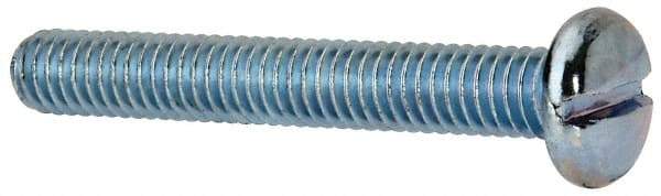 Value Collection - 5/16-18 UNC, 2-1/4" Length Under Head Slotted Drive Machine Screw - Pan Head, Grade J82 Steel, Zinc-Plated Finish, Without Washer - Eagle Tool & Supply