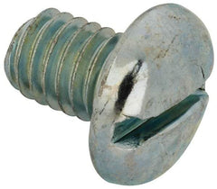 Value Collection - 3/8-16 UNC, 1/2" Length Under Head Slotted Drive Machine Screw - Pan Head, Grade J82 Steel, Zinc-Plated Finish, Without Washer - Eagle Tool & Supply