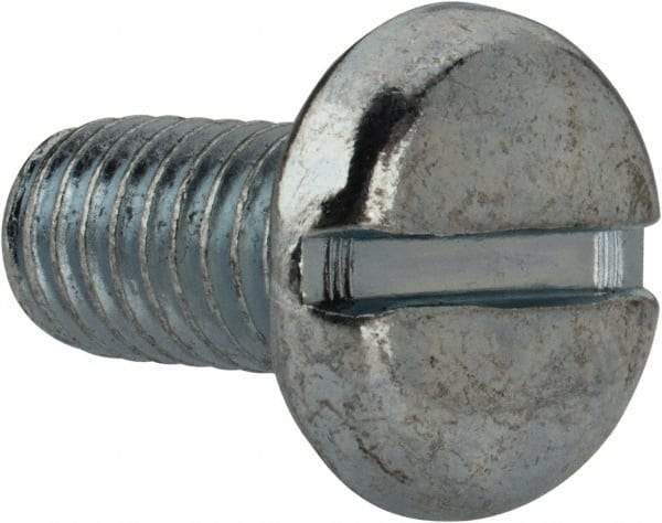 Value Collection - 3/8-16 UNC, 3/4" Length Under Head Slotted Drive Machine Screw - Pan Head, Grade J82 Steel, Zinc-Plated Finish, Without Washer - Eagle Tool & Supply