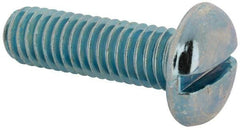 Value Collection - 3/8-16 UNC, 1-1/4" Length Under Head Slotted Drive Machine Screw - Pan Head, Grade J82 Steel, Zinc-Plated Finish, Without Washer - Eagle Tool & Supply