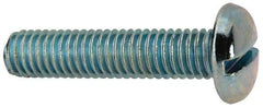 Value Collection - 3/8-16 UNC, 1-3/4" Length Under Head Slotted Drive Machine Screw - Pan Head, Grade J82 Steel, Zinc-Plated Finish, Without Washer - Eagle Tool & Supply