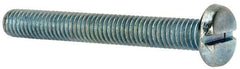 Value Collection - 3/8-16 UNC, 3" Length Under Head Slotted Drive Machine Screw - Pan Head, Grade J82 Steel, Zinc-Plated Finish, Without Washer - Eagle Tool & Supply