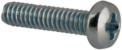 Value Collection - #3-48 UNC, 7/16" Length Under Head Phillips Drive Machine Screw - Pan Head, Grade J82 Steel, Zinc-Plated Finish, Without Washer - Eagle Tool & Supply