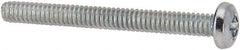 Value Collection - #3-48 UNC, 1" Length Under Head Phillips Drive Machine Screw - Pan Head, Grade J82 Steel, Zinc-Plated Finish, Without Washer - Eagle Tool & Supply