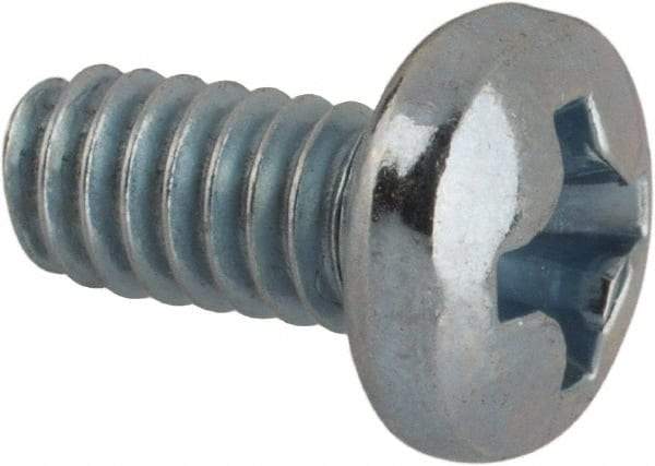 Value Collection - #5-40 UNC, 1/4" Length Under Head Phillips Drive Machine Screw - Pan Head, Grade J82 Steel, Zinc-Plated Finish, Without Washer - Eagle Tool & Supply
