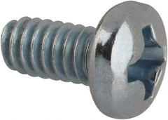 Value Collection - #5-40 UNC, 1/4" Length Under Head Phillips Drive Machine Screw - Pan Head, Grade J82 Steel, Zinc-Plated Finish, Without Washer - Eagle Tool & Supply