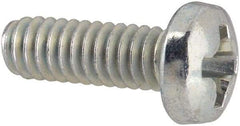 Value Collection - #5-40 UNC, 3/8" Length Under Head Phillips Drive Machine Screw - Pan Head, Grade J82 Steel, Zinc-Plated Finish, Without Washer - Eagle Tool & Supply