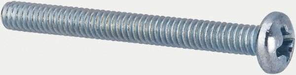 Value Collection - #5-40 UNC, 1-1/4" Length Under Head Phillips Drive Machine Screw - Pan Head, Grade J82 Steel, Zinc-Plated Finish, Without Washer - Eagle Tool & Supply