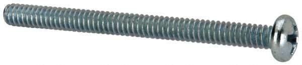 Value Collection - #6-32 UNC, 1-3/4" Length Under Head Phillips Drive Machine Screw - Pan Head, Grade J82 Steel, Zinc-Plated Finish, Without Washer - Eagle Tool & Supply
