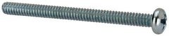 Value Collection - #6-32 UNC, 1-3/4" Length Under Head Phillips Drive Machine Screw - Pan Head, Grade J82 Steel, Zinc-Plated Finish, Without Washer - Eagle Tool & Supply