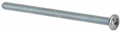 Value Collection - #6-32 UNC, 2-1/4" Length Under Head Phillips Drive Machine Screw - Pan Head, Grade J82 Steel, Zinc-Plated Finish, Without Washer - Eagle Tool & Supply