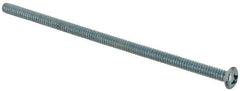 Value Collection - #6-32 UNC, 3-1/4" Length Under Head Phillips Drive Machine Screw - Pan Head, Grade J82 Steel, Zinc-Plated Finish, Without Washer - Eagle Tool & Supply