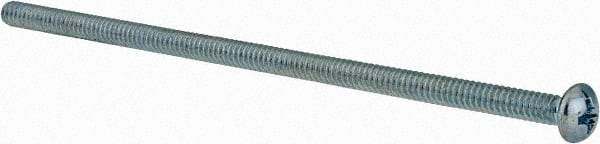 Value Collection - #6-32 UNC, 3-1/2" Length Under Head Phillips Drive Machine Screw - Pan Head, Grade J82 Steel, Zinc-Plated Finish, Without Washer - Eagle Tool & Supply