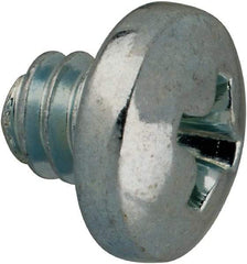 Value Collection - #10-24 UNC, 3/16" Length Under Head Phillips Drive Machine Screw - Pan Head, Grade J82 Steel, Zinc-Plated Finish, Without Washer - Eagle Tool & Supply