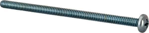 Value Collection - #10-24 UNC, 3-1/2" Length Under Head Phillips Drive Machine Screw - Pan Head, Grade J82 Steel, Zinc-Plated Finish, Without Washer - Eagle Tool & Supply
