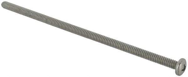 Value Collection - #10-24 UNC, 5" Length Under Head Phillips Drive Machine Screw - Pan Head, Grade J82 Steel, Zinc-Plated Finish, Without Washer - Eagle Tool & Supply