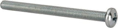 Value Collection - #10-32 UNF, 2-1/2" Length Under Head Phillips Drive Machine Screw - Pan Head, Grade J82 Steel, Zinc-Plated Finish, Without Washer - Eagle Tool & Supply