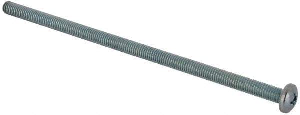 Value Collection - #10-32 UNF, 4-1/2" Length Under Head Phillips Drive Machine Screw - Pan Head, Grade J82 Steel, Zinc-Plated Finish, Without Washer - Eagle Tool & Supply