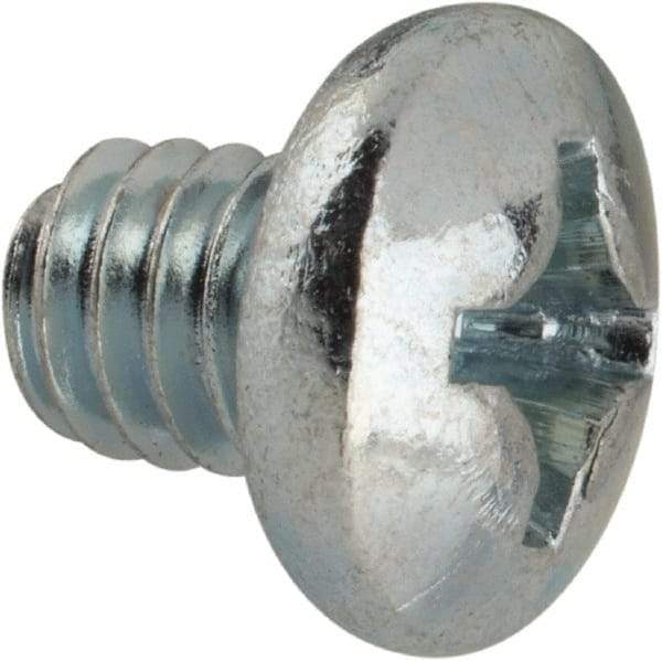 Value Collection - #12-24 UNC, 1/4" Length Under Head Phillips Drive Machine Screw - Pan Head, Grade J82 Steel, Zinc-Plated Finish, Without Washer - Eagle Tool & Supply
