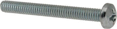 Value Collection - #12-24 UNC, 2" Length Under Head Phillips Drive Machine Screw - Pan Head, Grade J82 Steel, Zinc-Plated Finish, Without Washer - Eagle Tool & Supply