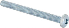 Value Collection - 1/4-20 UNC, 2-3/4" Length Under Head Phillips Drive Machine Screw - Pan Head, Grade J82 Steel, Zinc-Plated Finish, Without Washer - Eagle Tool & Supply