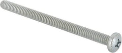Value Collection - 1/4-20 UNC, 3-1/2" Length Under Head Phillips Drive Machine Screw - Pan Head, Grade J82 Steel, Zinc-Plated Finish, Without Washer - Eagle Tool & Supply