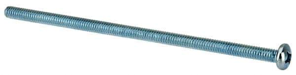 Value Collection - 1/4-20 UNC, 6" Length Under Head Phillips Drive Machine Screw - Pan Head, Grade J82 Steel, Zinc-Plated Finish, Without Washer - Eagle Tool & Supply
