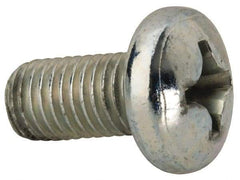 Value Collection - 1/4-28 UNF, 1/2" Length Under Head Phillips Drive Machine Screw - Pan Head, Grade J82 Steel, Zinc-Plated Finish, Without Washer - Eagle Tool & Supply