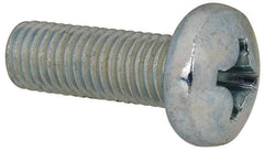 Value Collection - 1/4-28 UNF, 3/4" Length Under Head Phillips Drive Machine Screw - Pan Head, Grade J82 Steel, Zinc-Plated Finish, Without Washer - Eagle Tool & Supply