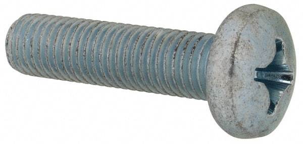 Value Collection - 1/4-28 UNF, 1" Length Under Head Phillips Drive Machine Screw - Pan Head, Grade J82 Steel, Zinc-Plated Finish, Without Washer - Eagle Tool & Supply