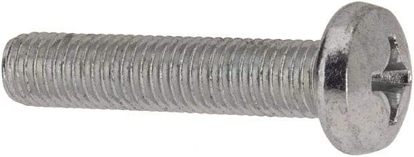 Value Collection - 1/4-28 UNF, 1-1/4" Length Under Head Phillips Drive Machine Screw - Pan Head, Grade J82 Steel, Zinc-Plated Finish, Without Washer - Eagle Tool & Supply