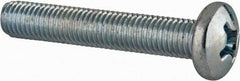 Value Collection - 1/4-28 UNF, 1-1/2" Length Under Head Phillips Drive Machine Screw - Pan Head, Grade J82 Steel, Zinc-Plated Finish, Without Washer - Eagle Tool & Supply