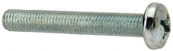 Value Collection - 1/4-28 UNF, 1-3/4" Length Under Head Phillips Drive Machine Screw - Pan Head, Grade J82 Steel, Zinc-Plated Finish, Without Washer - Eagle Tool & Supply