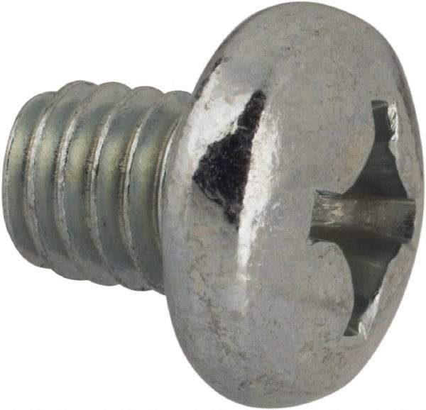 Value Collection - 5/16-18 UNC, 3/8" Length Under Head Phillips Drive Machine Screw - Pan Head, Grade J82 Steel, Zinc-Plated Finish, Without Washer - Eagle Tool & Supply