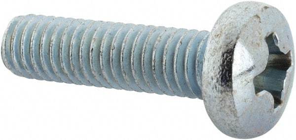 Value Collection - 5/16-18 UNC, 1-1/4" Length Under Head Phillips Drive Machine Screw - Pan Head, Grade J82 Steel, Zinc-Plated Finish, Without Washer - Eagle Tool & Supply