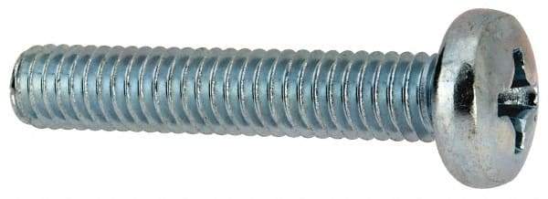Value Collection - 5/16-18 UNC, 1-3/4" Length Under Head Phillips Drive Machine Screw - Pan Head, Grade J82 Steel, Zinc-Plated Finish, Without Washer - Eagle Tool & Supply