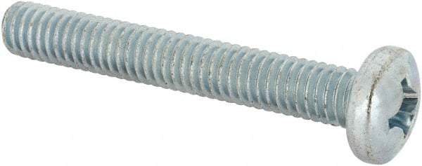 Value Collection - 5/16-18 UNC, 2-1/4" Length Under Head Phillips Drive Machine Screw - Pan Head, Grade J82 Steel, Zinc-Plated Finish, Without Washer - Eagle Tool & Supply