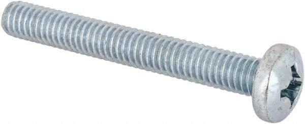 Value Collection - 5/16-18 UNC, 2-1/2" Length Under Head Phillips Drive Machine Screw - Pan Head, Grade J82 Steel, Zinc-Plated Finish, Without Washer - Eagle Tool & Supply
