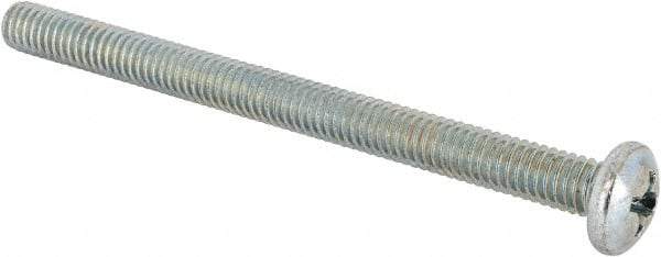 Value Collection - 5/16-18 UNC, 4" Length Under Head Phillips Drive Machine Screw - Pan Head, Grade J82 Steel, Zinc-Plated Finish, Without Washer - Eagle Tool & Supply