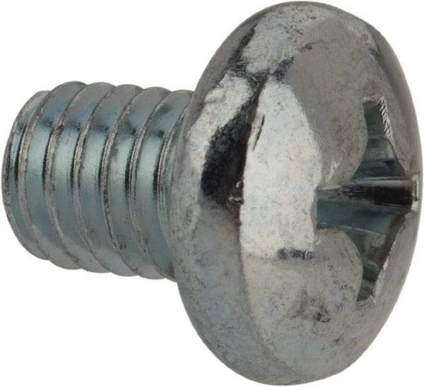 Value Collection - 3/8-16 UNC, 1/2" Length Under Head Phillips Drive Machine Screw - Pan Head, Grade J82 Steel, Zinc-Plated Finish, Without Washer - Eagle Tool & Supply