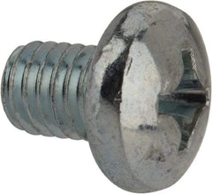 Value Collection - 3/8-16 UNC, 1/2" Length Under Head Phillips Drive Machine Screw - Pan Head, Grade J82 Steel, Zinc-Plated Finish, Without Washer - Eagle Tool & Supply