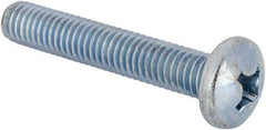 Value Collection - 3/8-16 UNC, 2-1/4" Length Under Head Phillips Drive Machine Screw - Pan Head, Grade J82 Steel, Zinc-Plated Finish, Without Washer - Eagle Tool & Supply